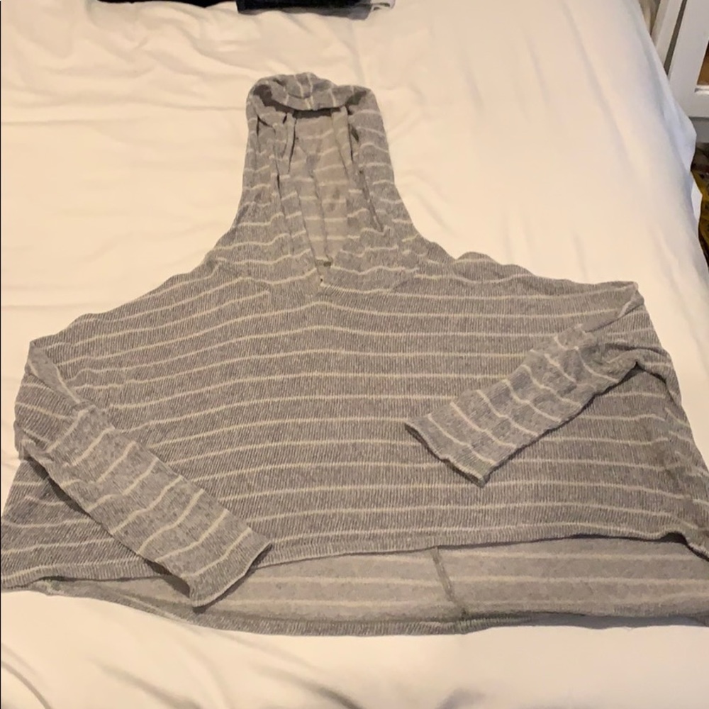 grey striped cropped sweater